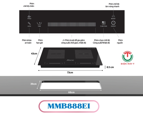BẾP ĐÔI ĐIỆN TỪ HỒNG NGOẠI SUNHOUSE MAMA MMB888EI