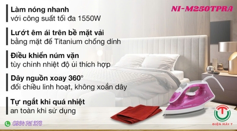 Bàn ủi hơi nước Panasonic NI-M250TPRA 1550W