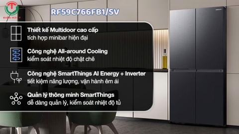 Tủ lạnh Samsung Inverter 648 lít Multi Door RF59C766FB1/SV
