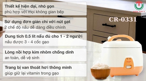 Nồi cơm nắp gài Cuckoo 0.5 lít CR-0331