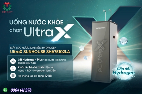 MÁY LỌC NƯỚC ION KIỀM HYDROGEN UltraX SUNHOUSE SHA75102LA