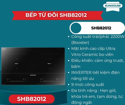 BẾP ĐÔI ĐIỆN TỪ SUNHOUSE SHB82012 - 2200W