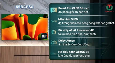 Smart Tivi OLED LG AI 4K 65 inch 65B4PSA [2024]