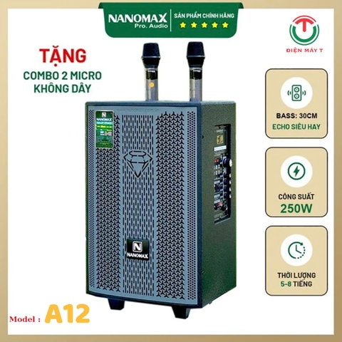 Loa Kéo Nanomax A12 Bass 30cm Công Suất 250W