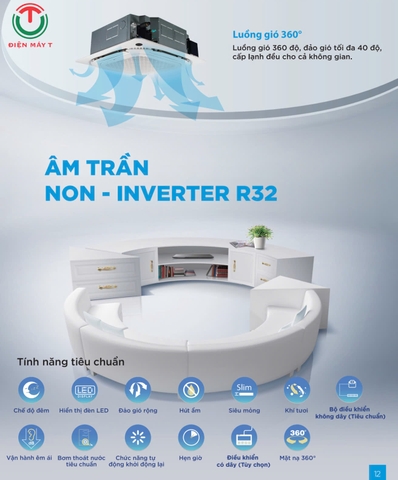 Máy lạnh âm trần Midea 24000btu MCD1-28CRN8