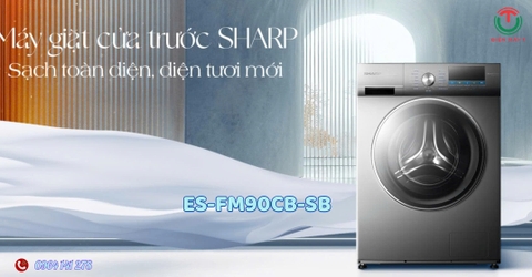 Máy giặt Sharp Inverter 9 kg ES-FM90CB-SB [2025]