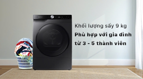 Máy sấy bơm nhiệt Samsung 9 Kg DV90T7240BB/SV
