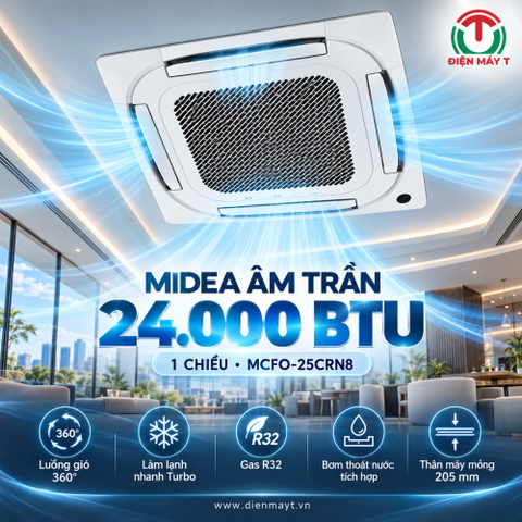 Điều hòa âm trần Midea 24.000 BTU 1 chiều MCFO-25CRN8