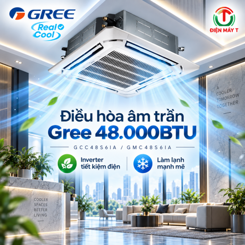 Điều Hòa Âm Trần Gree GCC48S6IA/GMC48S6IA 48000Btu 1 Chiều Inverter