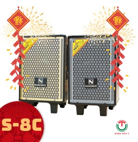 Loa Kéo Mini Nanomax S-8C Bass 20cm 50w Karaoke Bluetooth