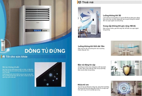 Máy lạnh tủ đứng Aqua Inverter 5 Hp 1U48NC1QRB/AP48KC1QRA ( 3 PHA )