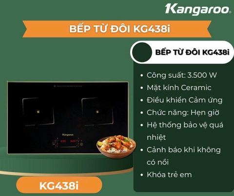 Bếp điện từ đôi Kangaroo KG438i