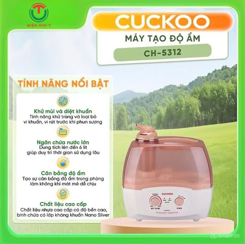 Máy Tạo Độ Ẩm Cuckoo CH-5312 - Hàng Chính Hãng