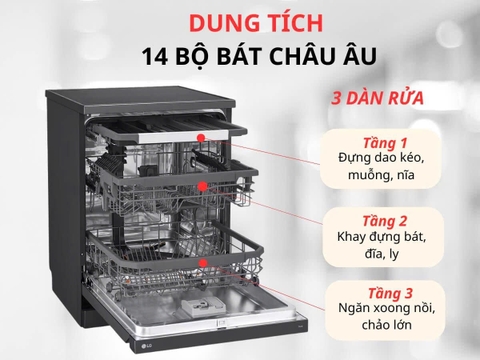 Máy rửa chén độc lập LG LDT14BLA4