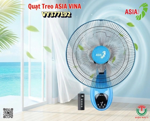 Quạt treo tường ASIAVINA VY377192 Xanh Thiên Thanh (điều khiển từ xa)