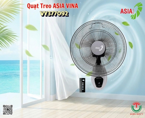 Quạt treo tường ASIAVINA VY377092 Xám (điều khiển từ xa)