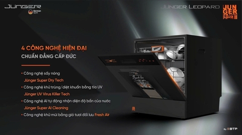 Máy rửa chén Junger 12 - 13 bộ Leopard DWJ-136-VG