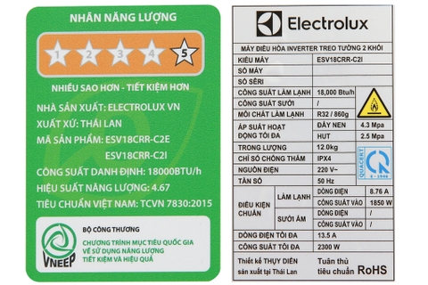 Máy lạnh Electrolux Inverter 2 HP ESV18CRR-C2