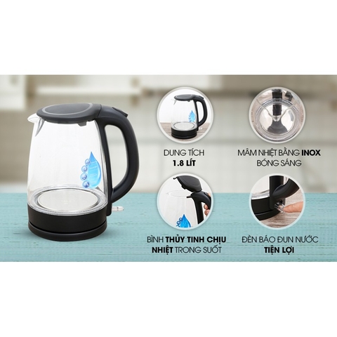 Bình đun siêu tốc Midea 1.8 lít MK18GC