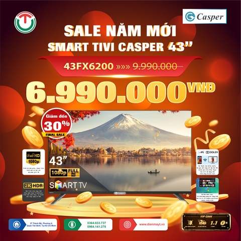 Smart Tivi Casper 43 inch 43FX6200