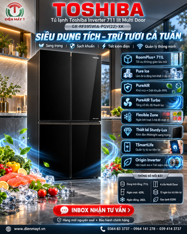 Tủ lạnh Toshiba Inverter 711 lít Multi Door GR-RF895WIA-PGV(22)-XK