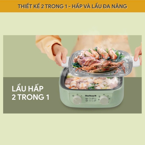 Nồi Lẩu Hấp Điện Đa Năng BlueStone 15 Lít MPB-7235 - 1500W