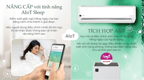 Máy lạnh Sharp Inverter 1 HP AH-XP10CHW [2025]