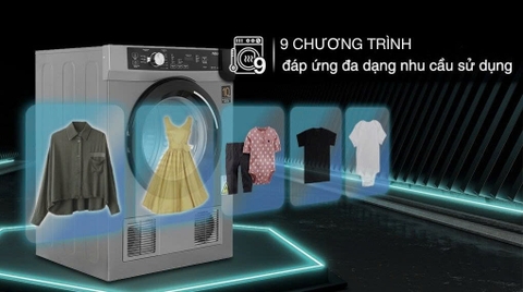 Máy sấy thông hơi Aqua 8 kg AQH-V800H SS