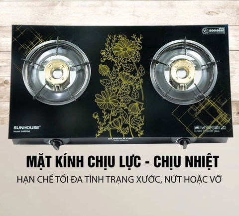 BẾP GAS DƯƠNG KÍNH SUNHOUSE SHB2106
