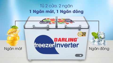 Tủ Đông Mát 2 Ngăn Inverter Darling 370 lít DMF-3999 WI2