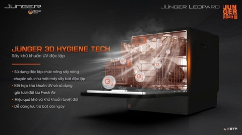 Máy rửa chén Junger 12 - 13 bộ Leopard DWJ-136-VG