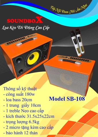Loa Xách Tay Karaoke Soundbox SB108 _ Hàng Chính Hãng