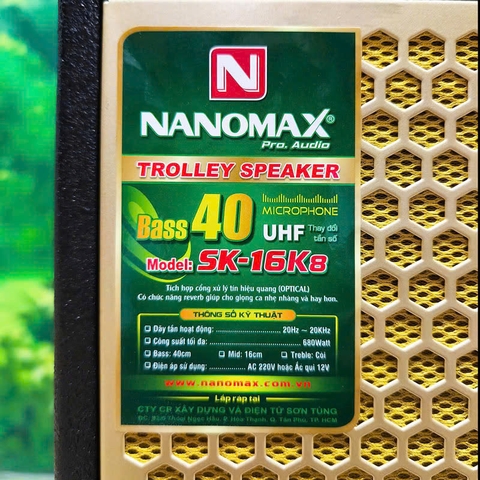 Loa Kéo Nanomax SK-16K8 Bass 40cm 680w Karaoke Bluetooth