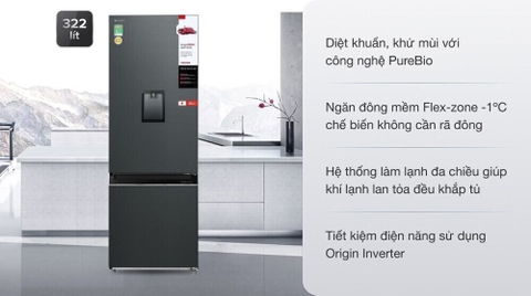 Tủ Lạnh Toshiba Inverter 322 Lít GR-RB405WE-PMV(06)-MG