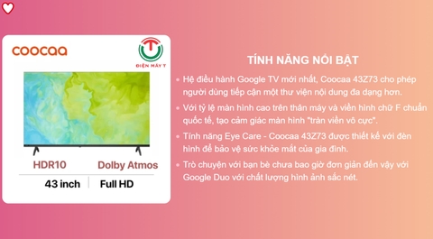 Google tivi Coocaa Full HD 43 inch 43Z73 - Hàng chính hãng