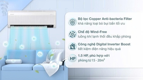 Máy lạnh Samsung Wind-Free Inverter 1.5 HP AR13CYFAAWKNSV