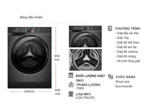 Máy giặt Electrolux UltimateCare 700 Inverter 10 kg EWF1043R7SC [Mới 2024]