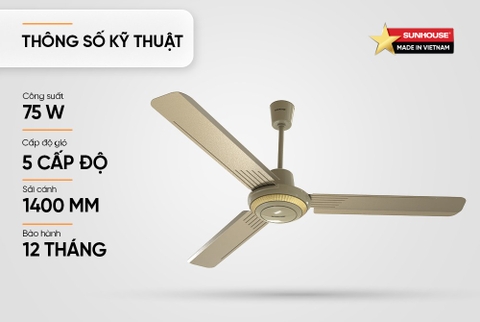QUẠT TRẦN 3 CÁNH SUNHOUSE SHD7659GY