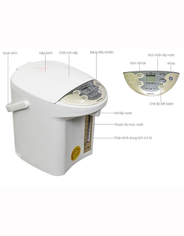 Bình thủy điện Toshiba 4.5 lít PLK-45SF(WT)VN