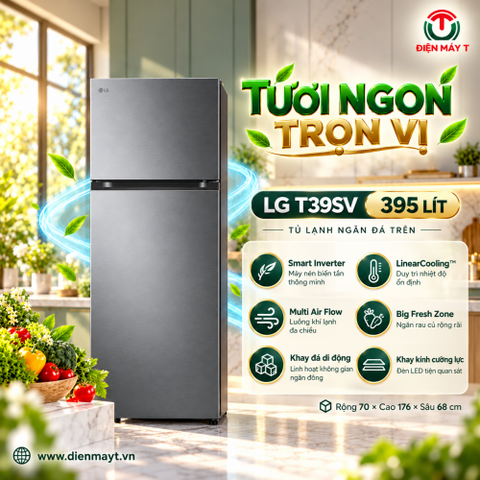 Tủ lạnh LG Inverter 395 lít T39SV
