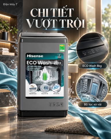 Máy giặt Hisense 8 kg WTZQ8012UT
