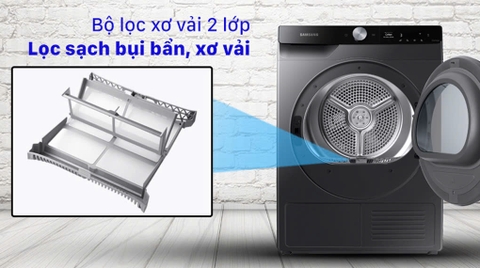 Máy sấy bơm nhiệt Samsung 9 Kg DV90T7240BB/SV