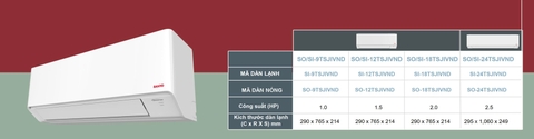 Máy lạnh Sanyo Inverter 2 HP SO/SI-18TSJIVND