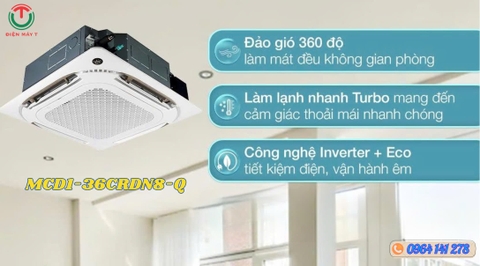 Máy lạnh âm trần Midea Inverter 36000Btu MCD1-36CRDN8-Q ( 1 pha )