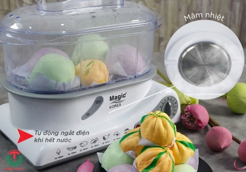 Nồi hấp thực phẩm 3 ngăn Magic Korea A61 công suất 850w 10.5L