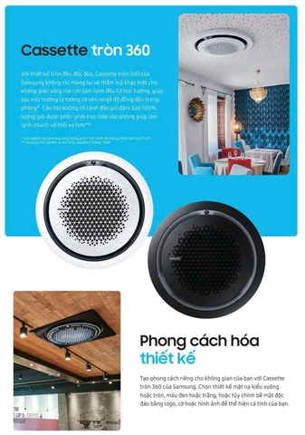 Máy lạnh Cassette Inverter Samsung 36.700btu WindFree™ 360 AC100FE6DKF/EA