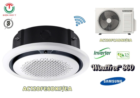 Máy lạnh Cassette Inverter Samsung 41.300btu WindFree™ 360 AC120FE6DKF/EA _ 3Pha
