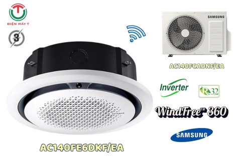 Máy lạnh Cassette Inverter Samsung 46.100btu WindFree™ 360 AC140FE6DKF/EA_3Pha