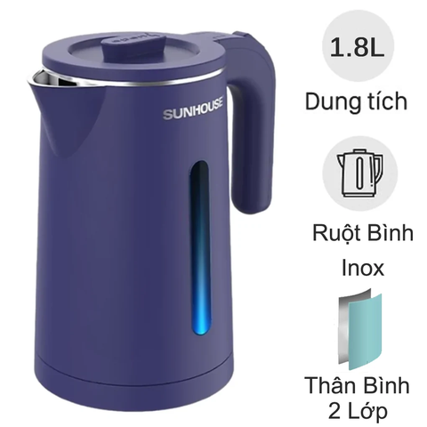 Ấm siêu tốc inox 2 lớp 1.8L Sunhouse SHD1355