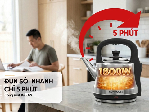 Ấm siêu tốc inox 5 lít Sunhouse SHD1403
